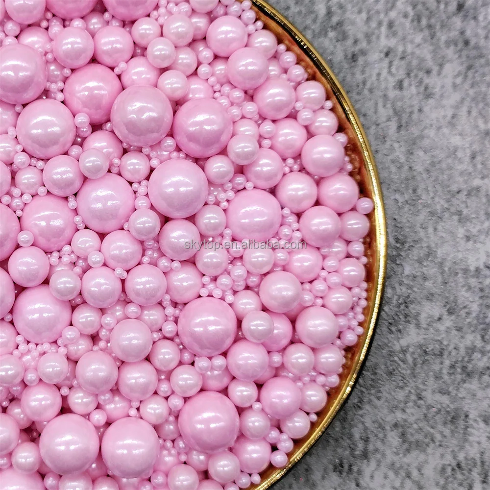 Pink 6mm Edible Pearls – Acorn Cake Supply