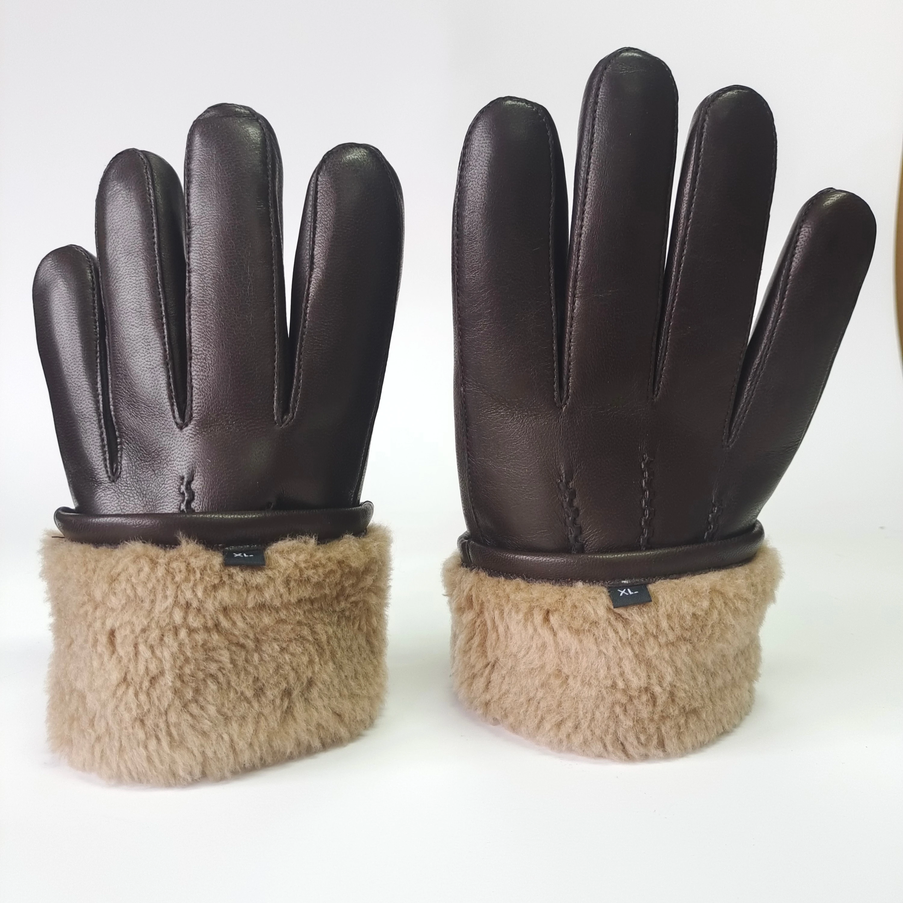 Touch Screen Super Warm Outer Door Wind Stop Fur Linied Genuine Sheep Skin  Shell Dress Leather Gloves for Man OEM/ODM Accepted| Alibaba.com