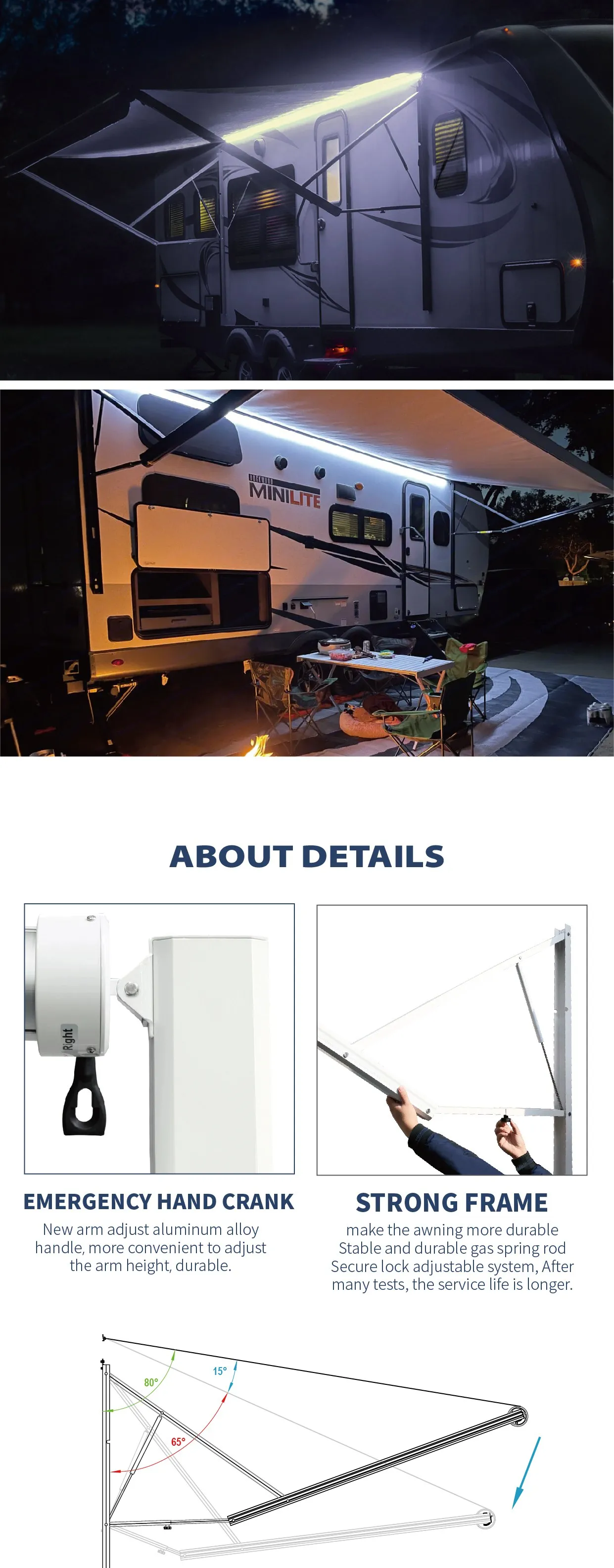 Wareda Oem American Camper Motorized Roll Out Power Campervan 16 Foot