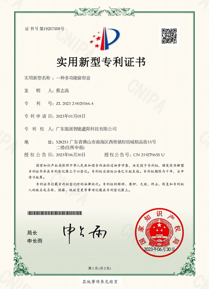 Junpai Certificate 1