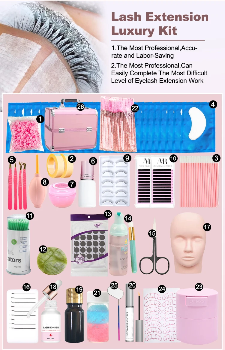 Hot Selling Eyelash Extension Training Kits For Starter Lash Kit Set