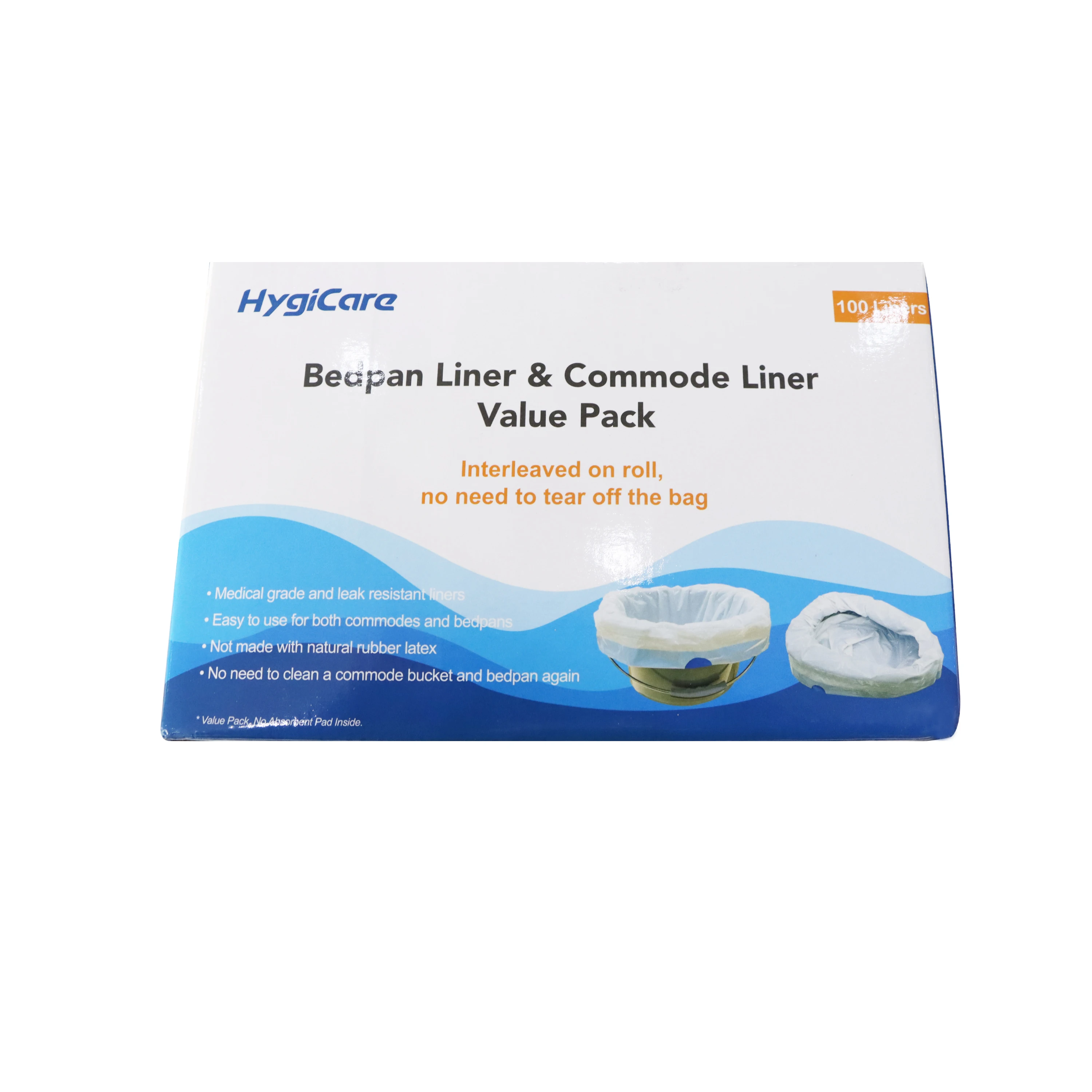 Universal Fit Adult Commode Chair Portable Toilet Bags Medical Grade Bedside Disposable Commode Liners