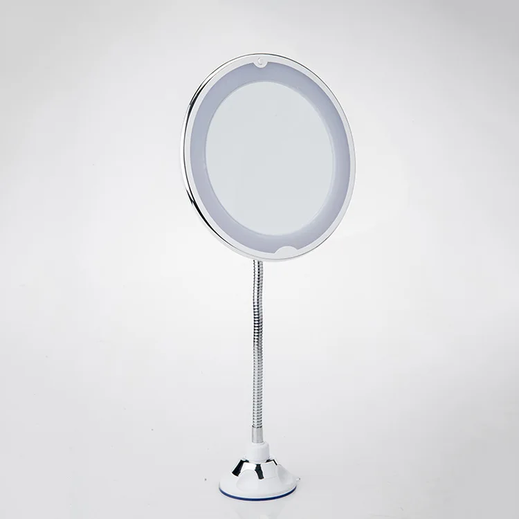 LED Lighted 10x magnifying wall mounted makeup mirror with360 degree swivel for home bathroom vanity