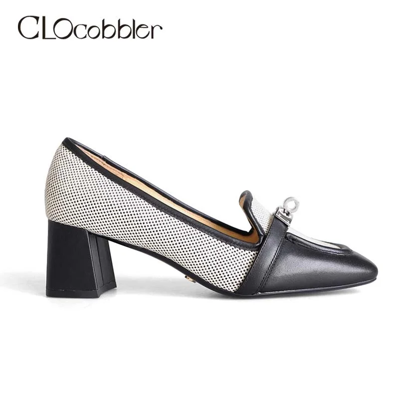 Elegant Luxury Shoes Women New Design High Quality Middle Block Heels ...