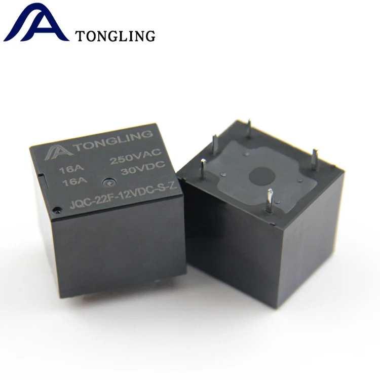 TONGLING JQC-22F 5V 6V 9V 12V 24V 5 Pin Mini Relay 16A 250VAC Load Factory Direct Sale