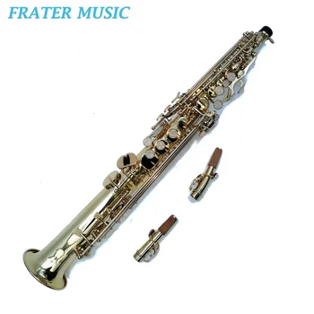 ソプラノサックス ストレートタイプ 高品質 ソプラノサックスOEM高品質ゴールドラッカーBbトーンストレート