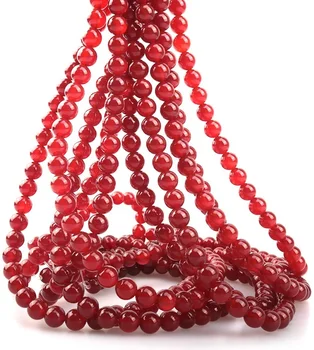 2021 wholesale bracelet round gem stone bead natural loose gemstone red agate stone beads for jewelry making