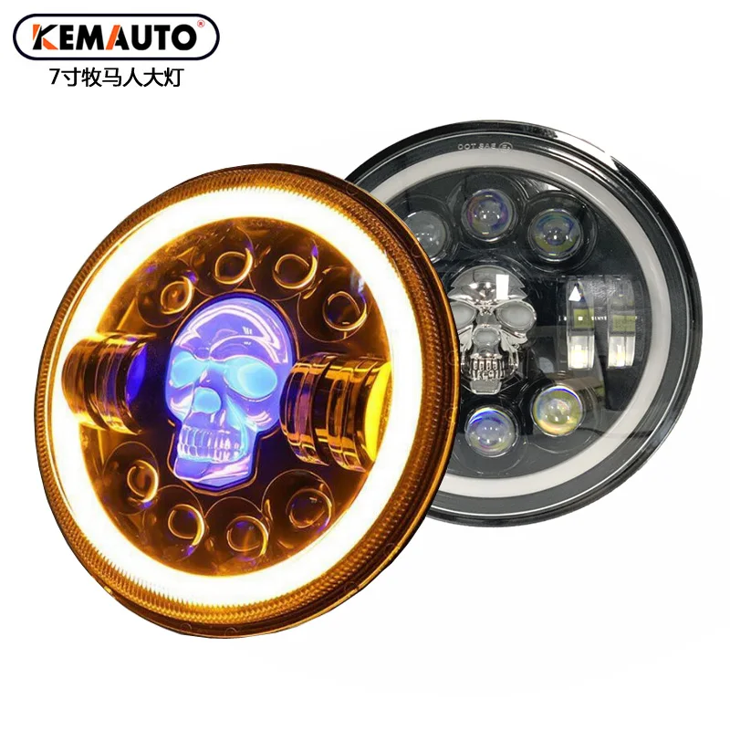 【中古】 Full Circle MartyRaybon Round 7 Inch Motorcycle LED Headlight High/Low Beam for
