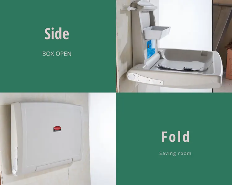 Modun Surface Mounted Plastic Baby Changing Table Horizontal Baby