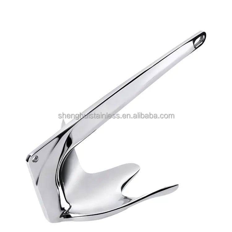 Âncora Marinha Premium de Grau Marítimo, Fundição de Precisão em Aço Inoxidável 316, Âncora Bruce para Barco, Fundeadouro, Iate, Veleiro, Âncora para Navio 7,5 kg