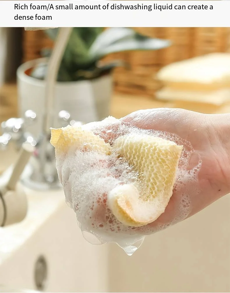 Bamboo and wood fiber dishwashing cloth Dishwashing towel Sponge brush pot dishwashing cloth cleaning brush supplier