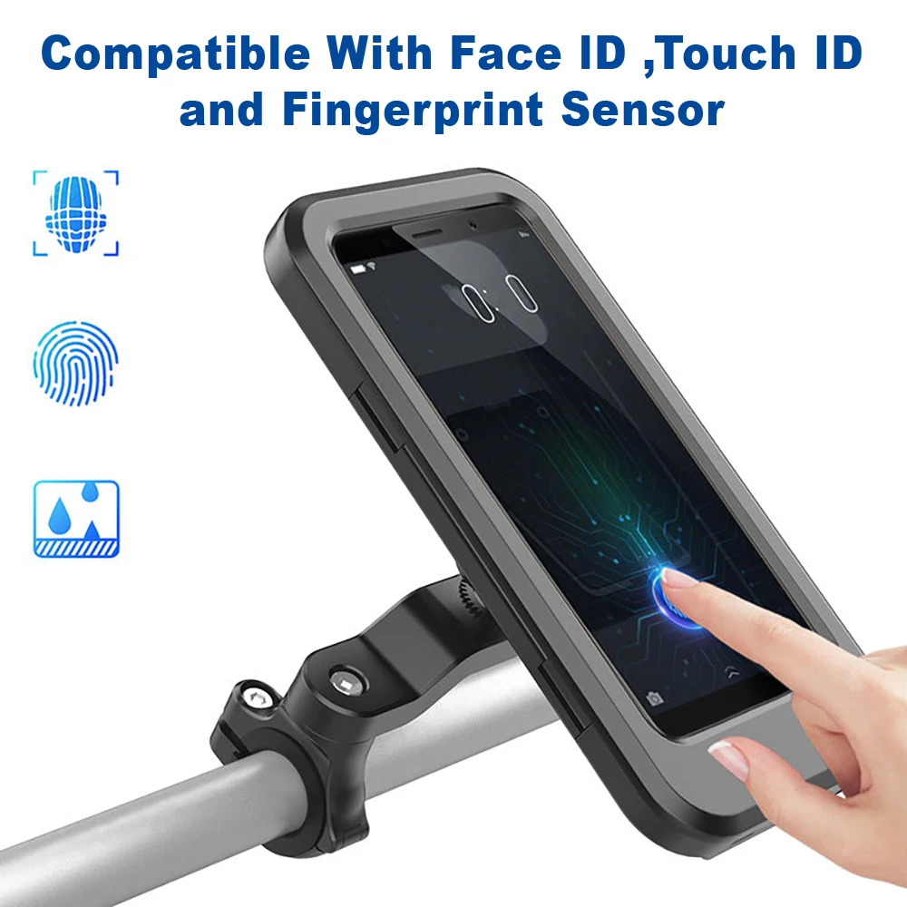 Universal 360 Degree Waterproof Bicycle Phone Holder Motorcycle Handlebar Cell Phone Support Mount Stand Clip