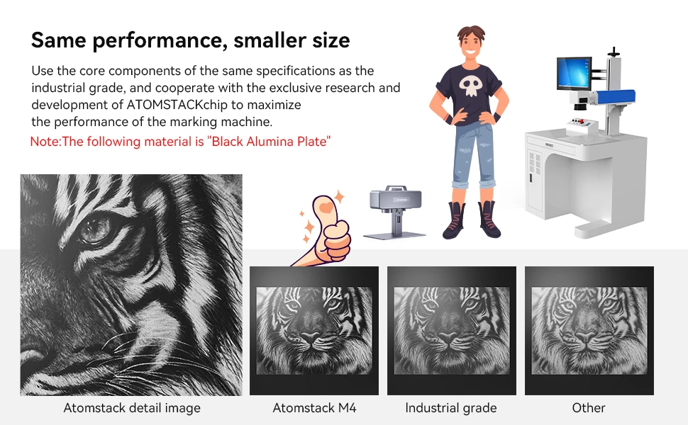 ATOMSTACK M4 Desktop & Handheld Fiber Laser Engraver - Marking Machine for Metal, Plastic, and Leather