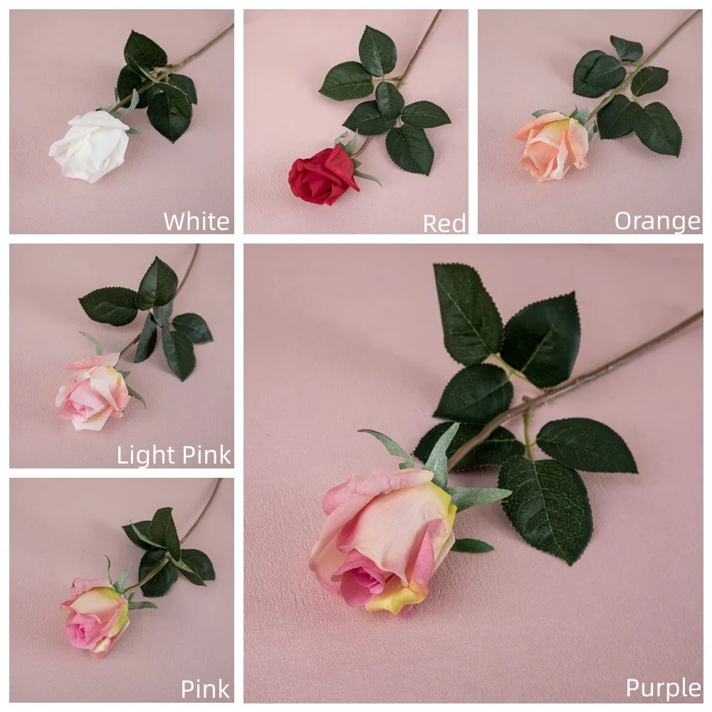Wholesale High Quality Real Touch Latex Coated Rose Buds Flower Silk