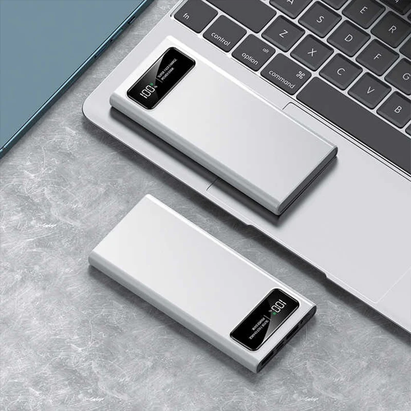 Power Bank 10000mAh Super Fast Charging PD 22.5W, Built-in USB-A+C Port, Digital Display Phone Battery Pack ,Black White PB206