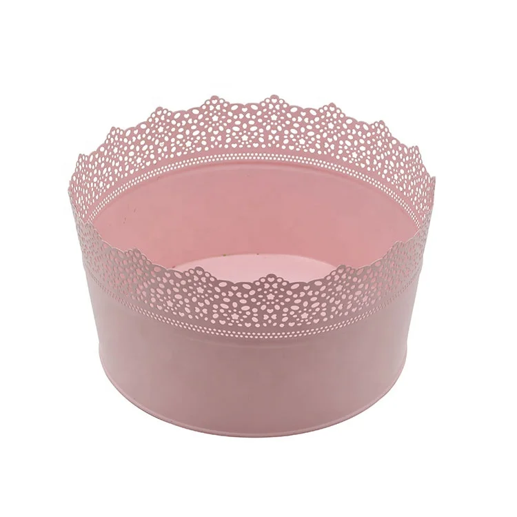 Декоративный полый кружевной держатель для хранения карандашей Металлический горшок для растений Железный цветочный плантатор оцинкованное ведро для цветов