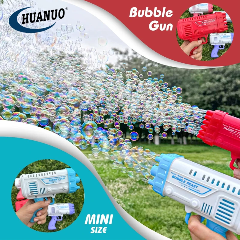 Kids Outdoor Toys 36 Holes Bazooka Gun Toy Bubbles Blower Toys Bubble Gun