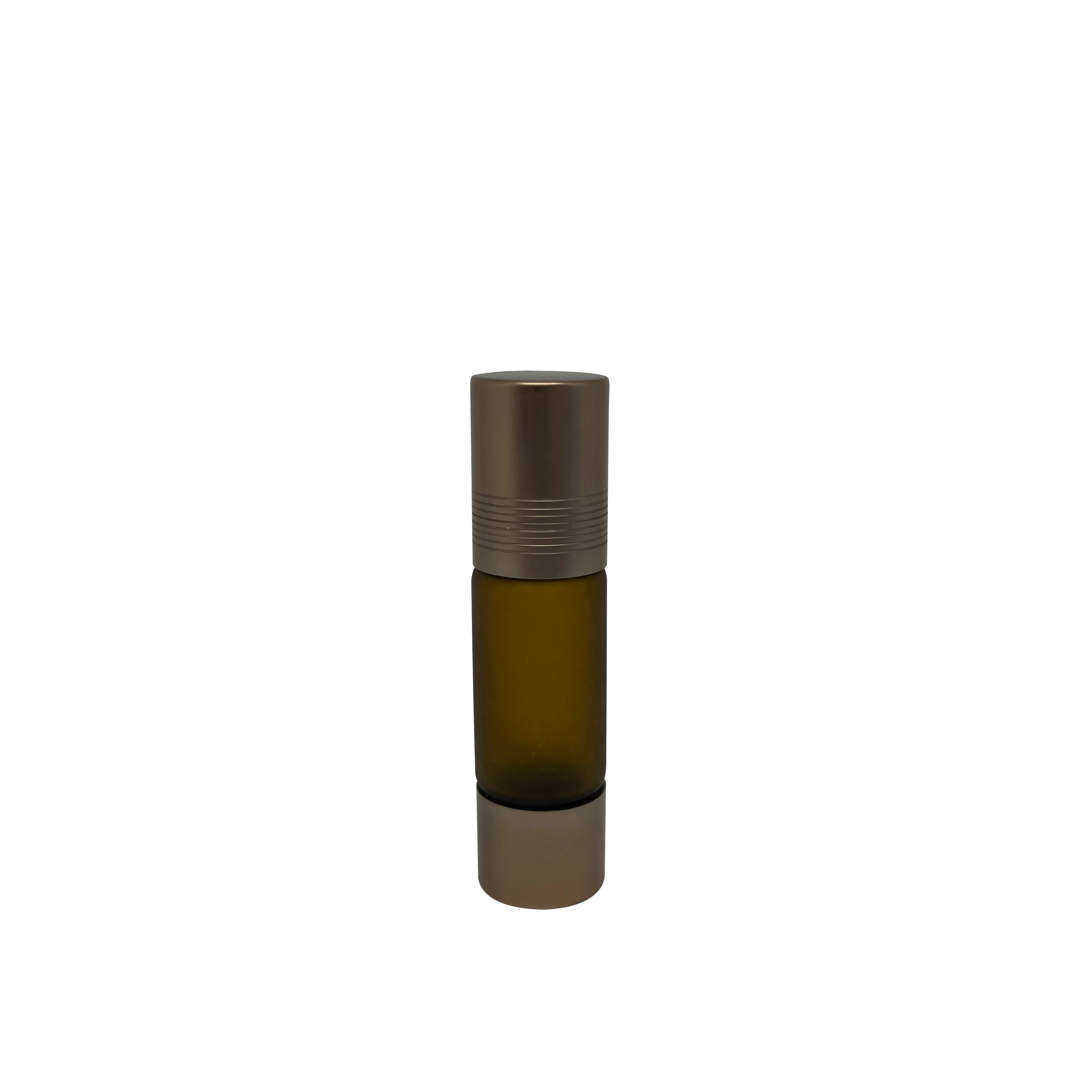 10ml  wholesale brown double head roll on bottle portable  glass perfume bottle cosmetic essential oil bottle