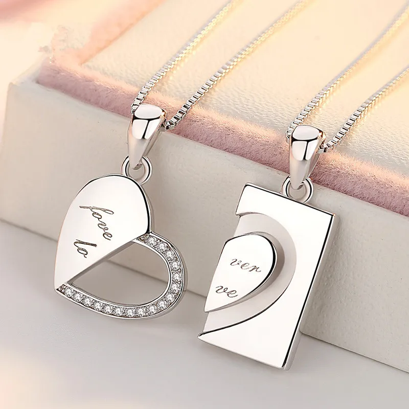 Fashion Couple Necklace Lettering 