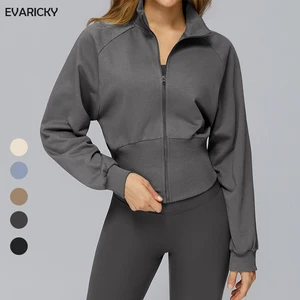 Wholesale Custom Logo Printed Windproof Quick Dry Fleece Zip-Up Autumn Regular Jacket Women's Streetwear Activewear