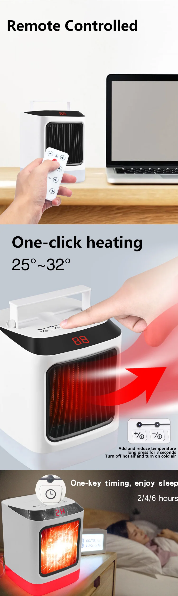 1000w Winter Fast Heating Portable Desktop Electric Mini Heater With