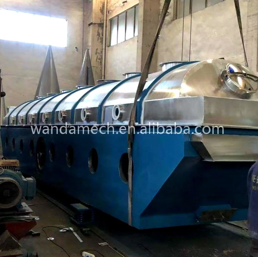 PLC-Controlled PVC Resin and Polyester Drying SUS316L Material Horizontal Continuous Fluidized Bed Dryer
