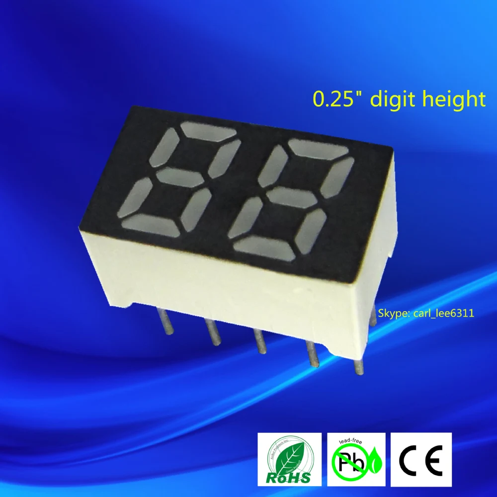Mini Dual Digit 0.25 Inch 7 Segment LED Display - 2 Digit