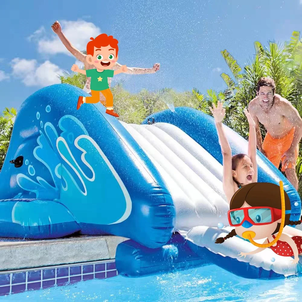 Intex 58849 Kool Splash Inflatable PVC Water Spray Slide Play Center Fun  Play Center Swimming Pool Slide