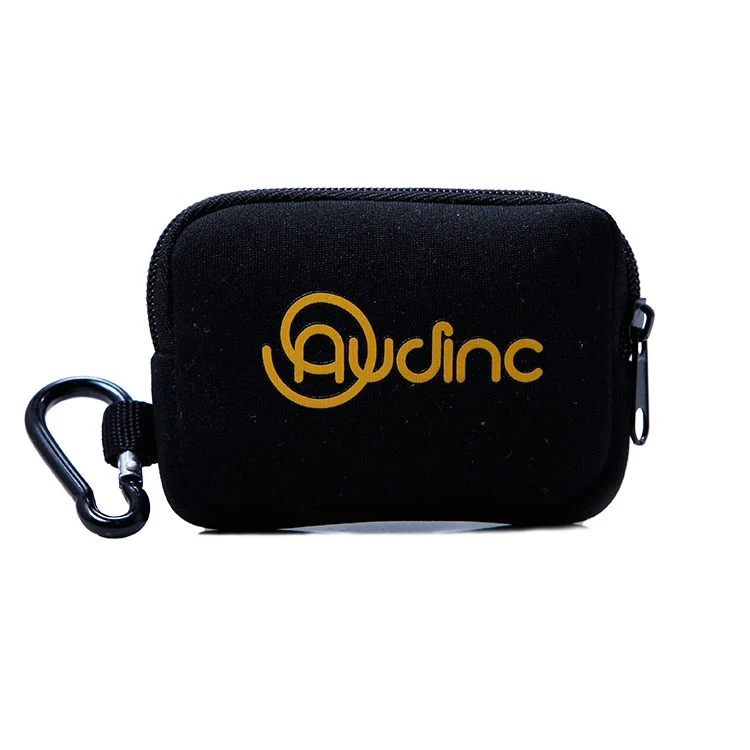 Luxury Wholesale Custom Small Earbud Pouch Gift Packaging Black Zipper