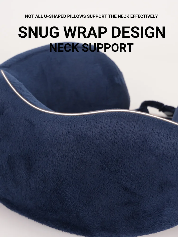 Custom Logo Slow Rebound Orthopedic Ergonomic Comfortable Cervical Memory Foam Custom Travel Car Neck Pillow for Airplane