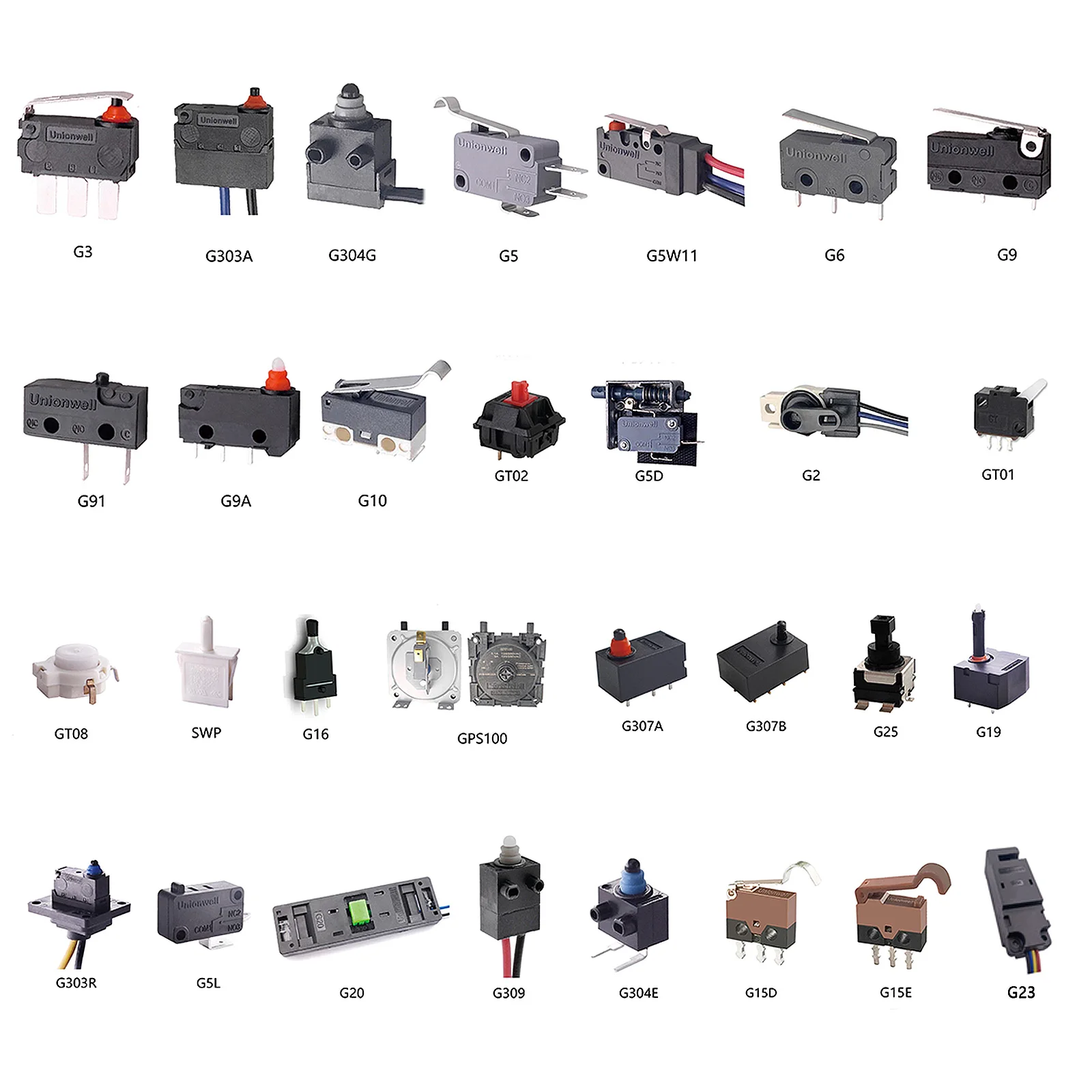 Unionwell Micro Switch Solder Terminal Mouse 125V 16A 25A SPDT 6a 250v T125 5e4 Micro Switch