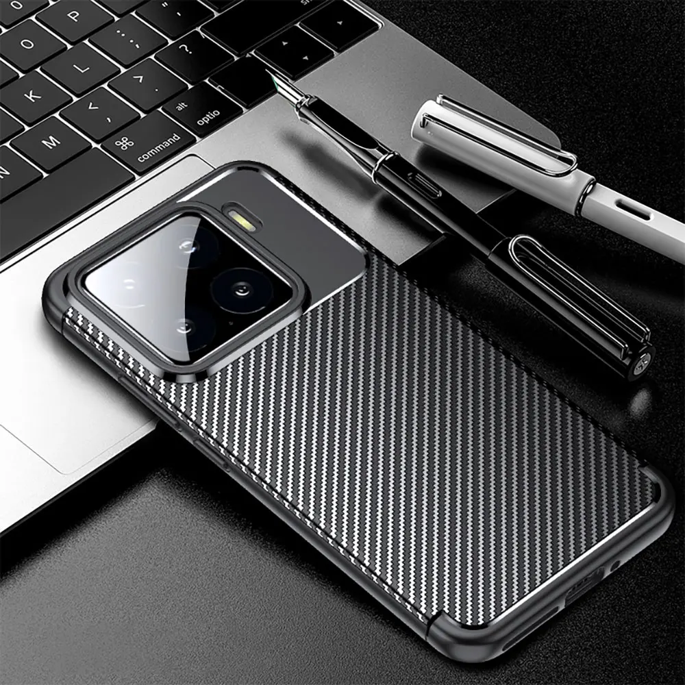 Laudtec Sjk963 Carbon Fiber Texture Phone Case Thin Shell Simple Business Back Cover Anti-Fingerprint Tpu For Xiaomi 15 14T Pro