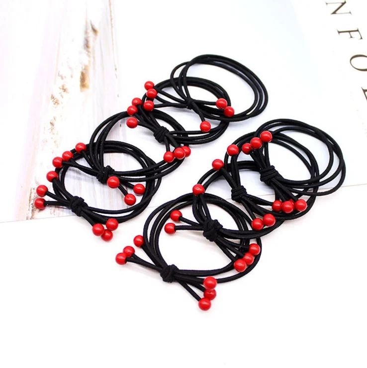 Модные высокоэластичные резинки для волос однотонные жемчужные эластичные