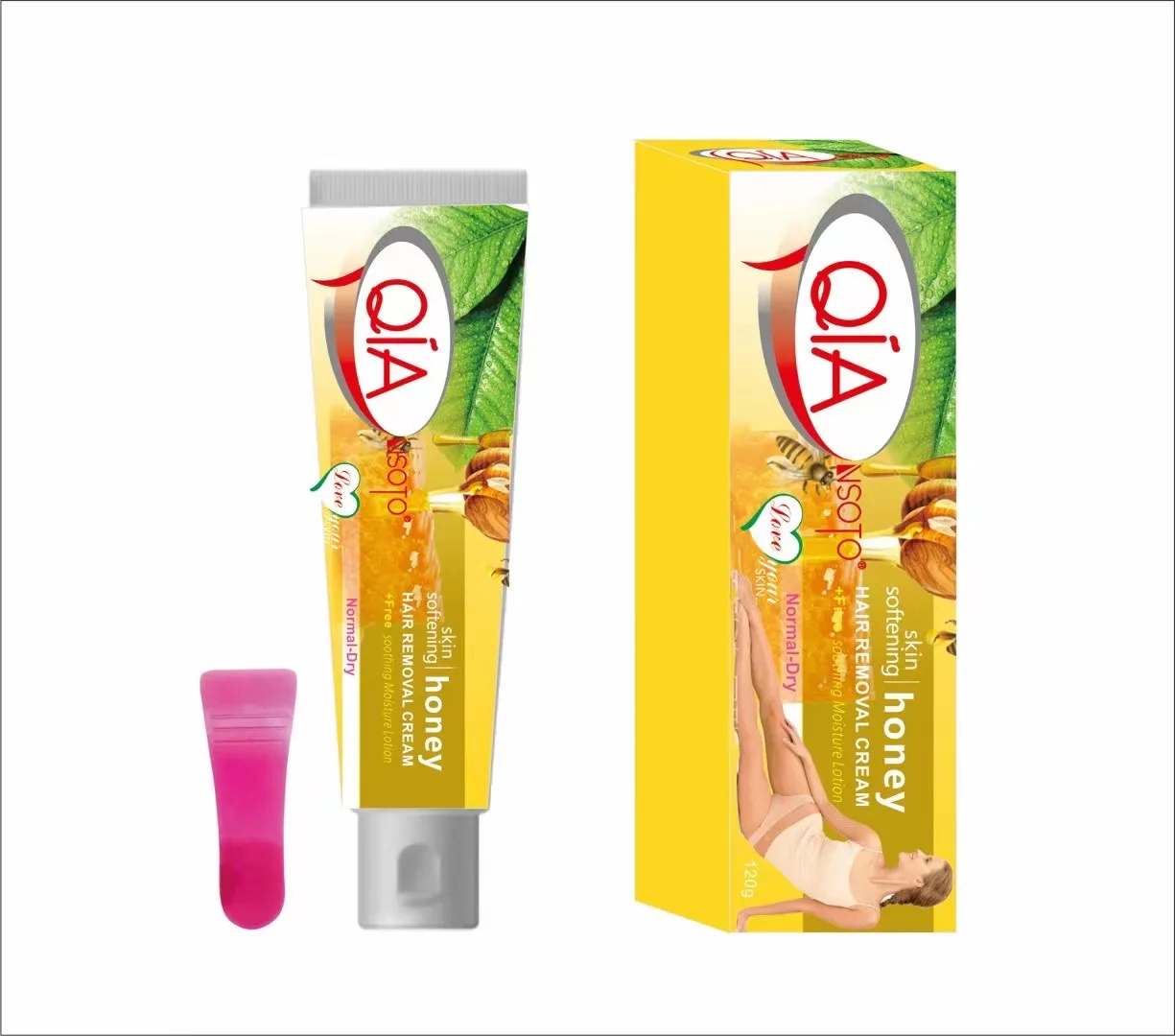 Qiansoto skin softening honey hair removal cream free smoothing