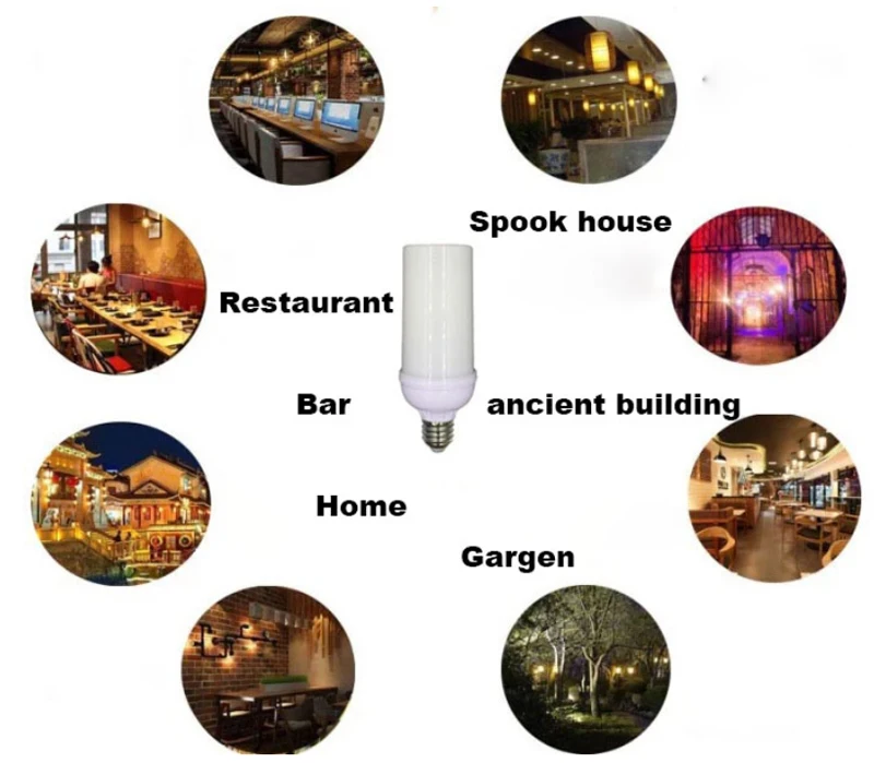 RGB Led Flame Effect Light Bulb Smart APP Control E26 Fire Light With Gravity Sensor Christmas Decorations Indoor Outdoor