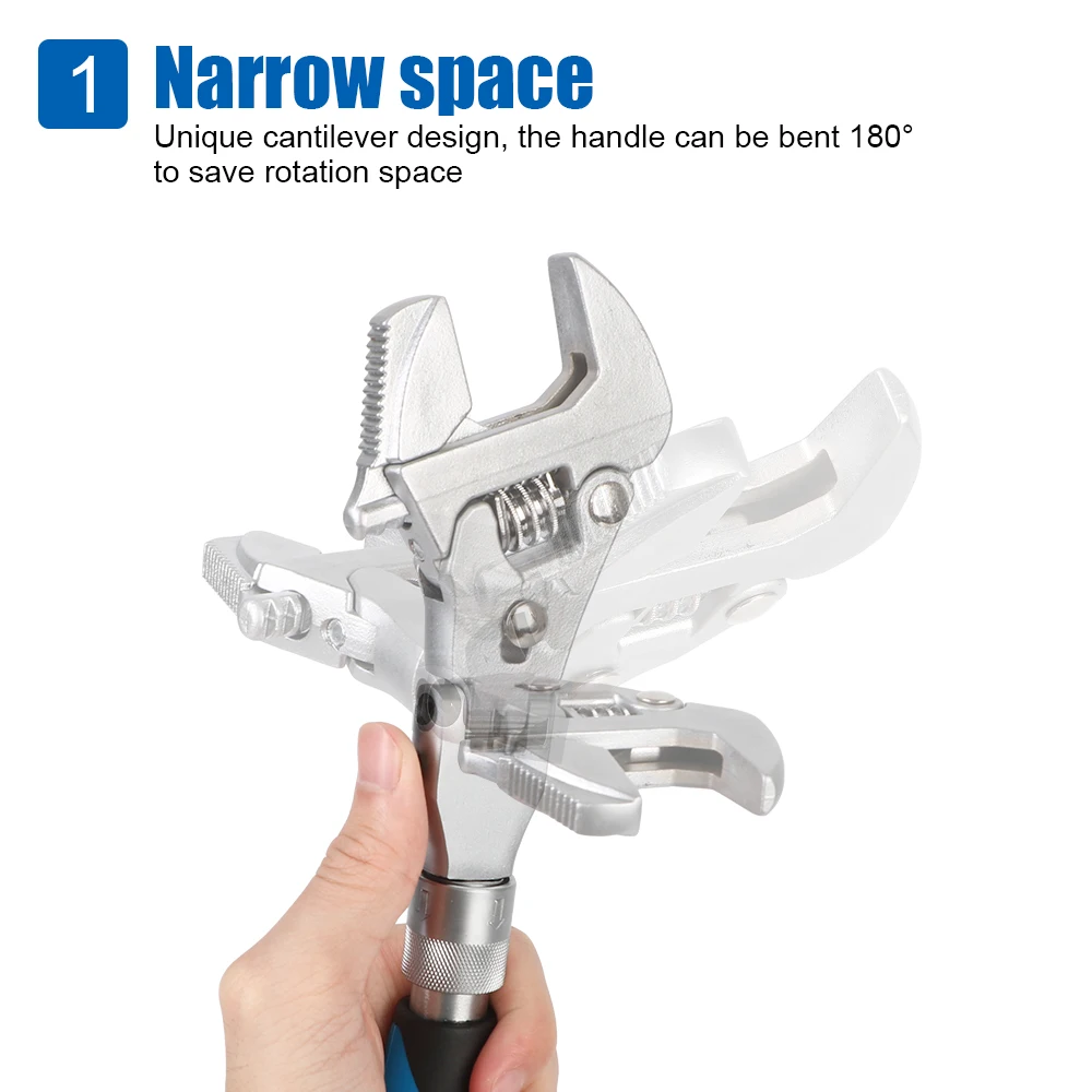 Flexible 10 Inches Chrome Vanadium Steel Metric Ratchet Wrench Handtools