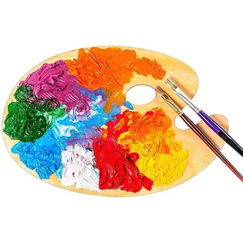 Acrylic Watercolor Oval-shaped Artist Paint Color Mixing Trays Non-stick Oil Paint Palette for Diy Craft Art Painting Plate