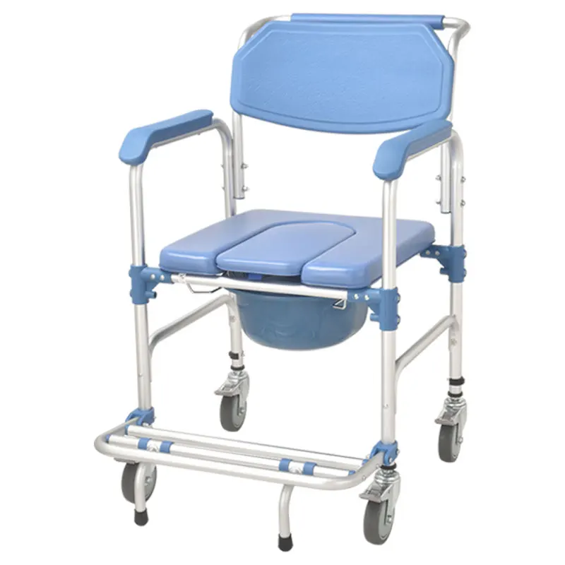 Aluminum Folding Height Adjustable Commode Chair for Disable