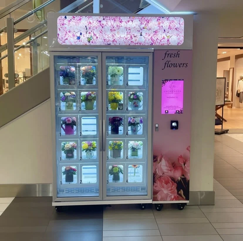 Personalisadong Automatic Self Service Innovative Vending Machine Elegant Design Fresh Flower Vending Machine With Cooler