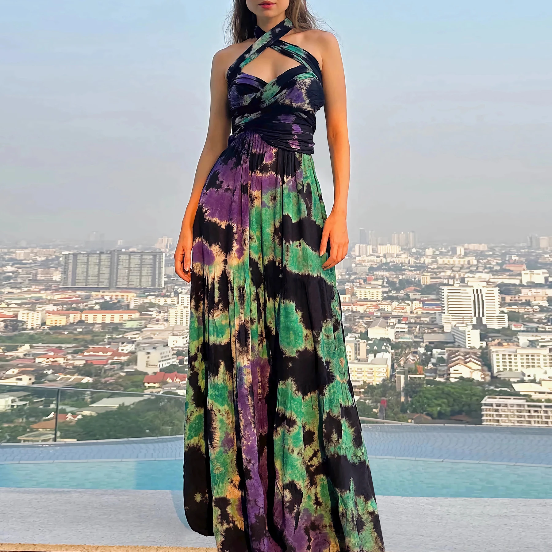 Turquoise Long Convertible Infinity Multi Way Wrap Beach Dresses for Party