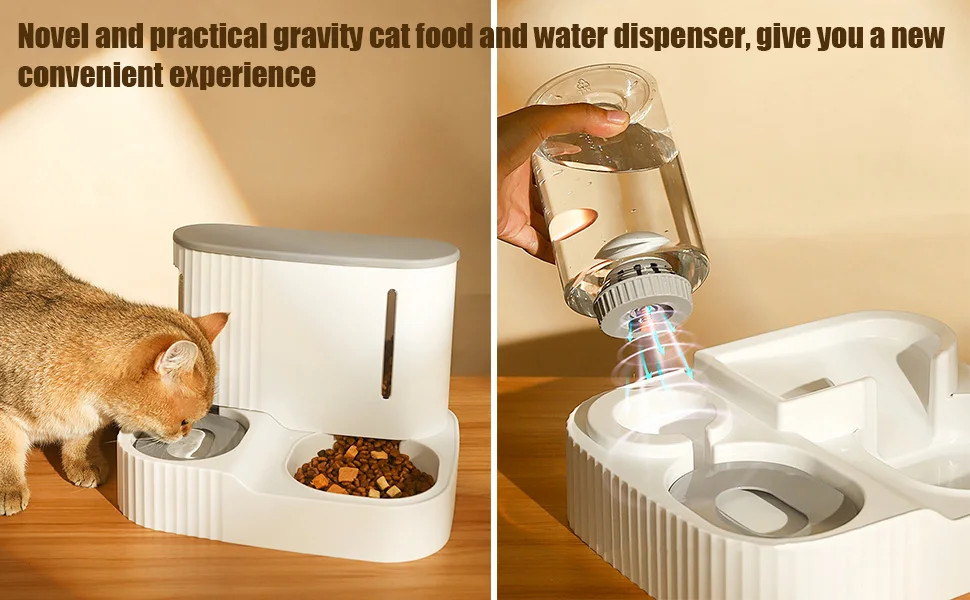 Automatic Gravity Cat Feeder With 2.8l Capacity Bpa Free Food Grade