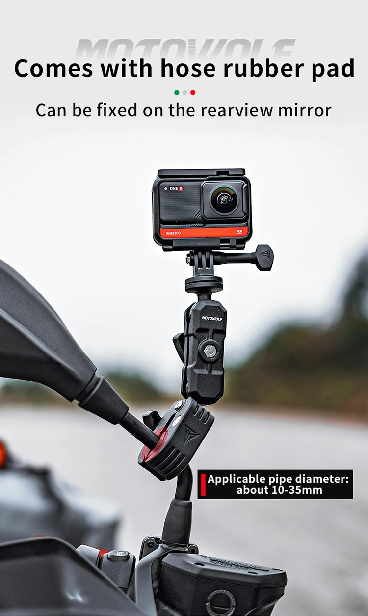 MOTOWOLF Motorcycle Multifunctional Adjustable Aluminum Alloy Camera Holder for Motorcycle