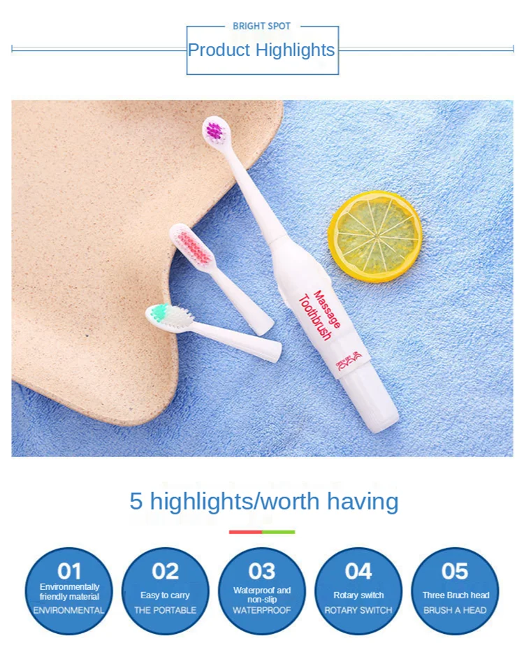 Fashion Electric Toothbrush Adult Timer Brush  Charger Rechargeable Tooth Brushes Replacement