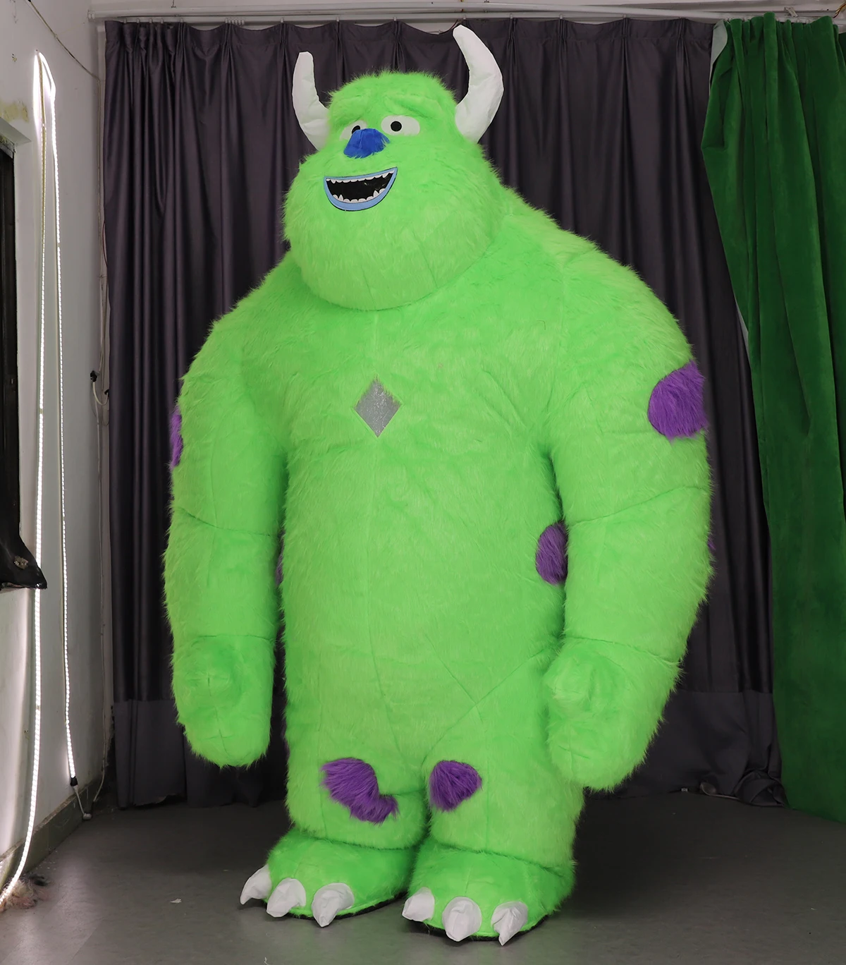 Attractive Adult Halloween Plush Furry Cartoon Character High Quality Inflatable Sully Monsters Costumes Inc Costume for Men