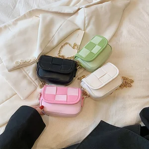 New Design Crossbody Cell Phone Bag for Women Mini Check Pattern Beautiful Girls Handbag Wholesale Fashion Kids Luxury Purse