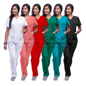 Stable Quality Spa Women Beauty Salon Scrubs Uniforms Sets Short Sleeve Medical Scrubs Joggers Nurse Uniforms for Hospital