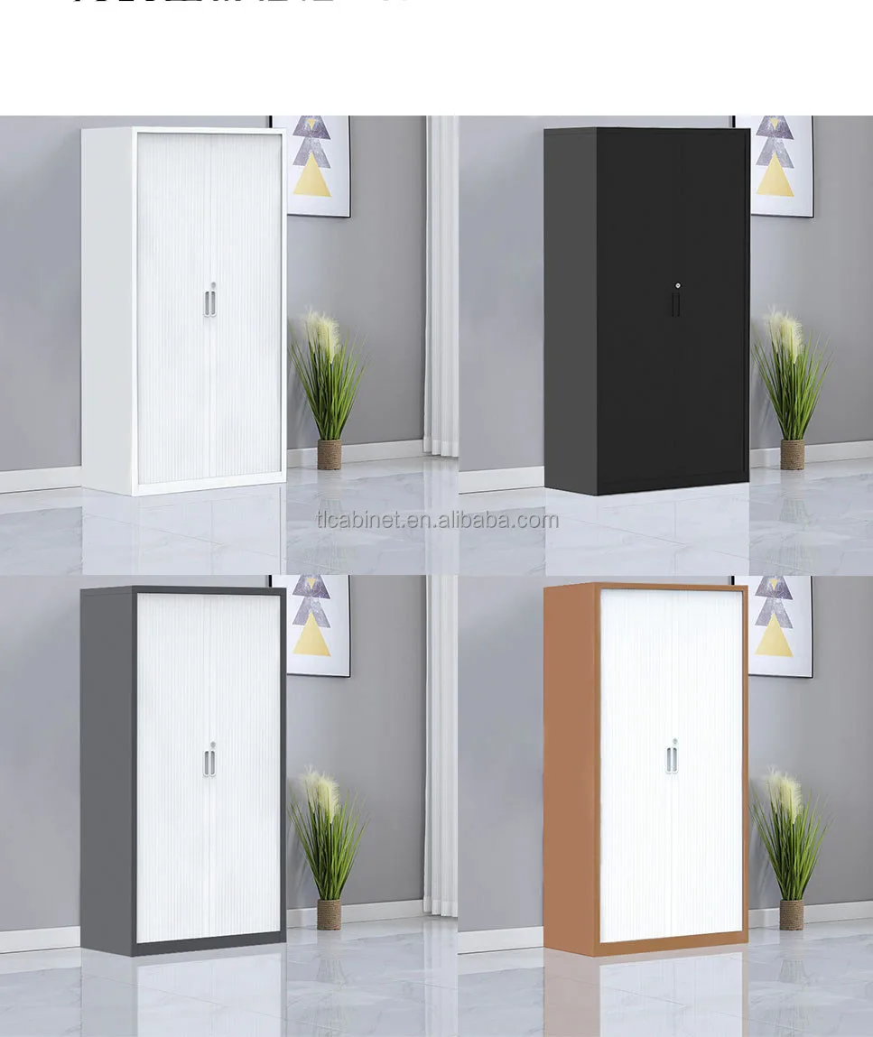 Tambour Door Cabinet with Lock File Cabinet Thickened Tambour Door Locker