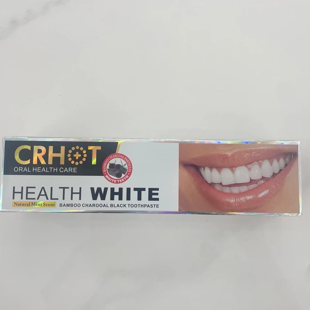 100g CRHOT HEALTH WGITE BAMBOO CHAROOAL BLACK TOOTHPASTE OEM Factory direct toothpaste
