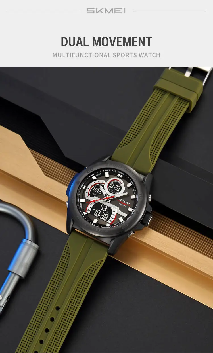 Skmei 2486 Top 10 Brands Hot Sell Man Digital Watch Stylish Silicone Band Waterproof Calender Chronograph Casual Watch Supplier