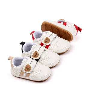 Cute Bear Design Hook&loop Unisex Toddler Baby Infant Sneakers Shoes
